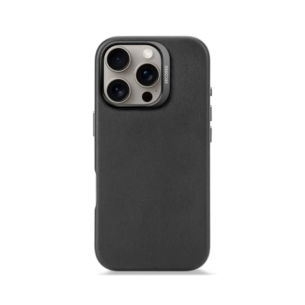 Чехол защитный Decoded Leather Back Cover для iPhone 16 Pro Max. Цвет: черный
