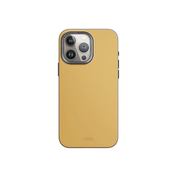 Чехол защитный Uniq Lyden DS с MagSafe для iPhone 15 Pro Max. Цвет: желтый/серый