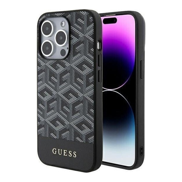 Чехол Guess PU G Cube Hard MagSafe для iPhone 15 Pro. Цвет: черный