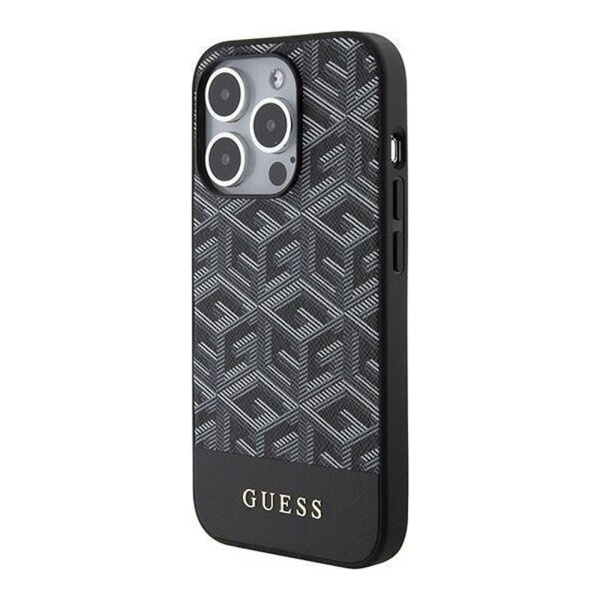 Чехол Guess PU G Cube Hard MagSafe для iPhone 15 Pro. Цвет: черный