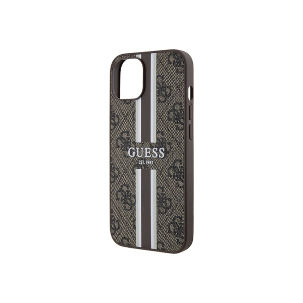 Чехол Guess PU 4G Stripes Hard для iPhone 15 Pro Max. Цвет: коричневый