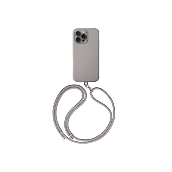 Чехол Uniq COEHL CREME Liquid silicone with Strap Magsafe для iPhone 16 Pro. Цвет: серый