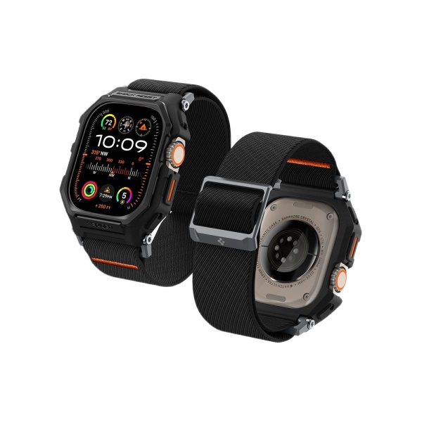 Ремешок и защитный чехол SPIGEN LITE FIT PRO для Apple Watch 49мм. Цвет: черный