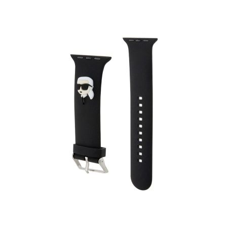 Ремешок силиконовый Lagerfeld 3D Rubber NFT Karl head для Apple Watch 42/44/45мм. Цвет: черный