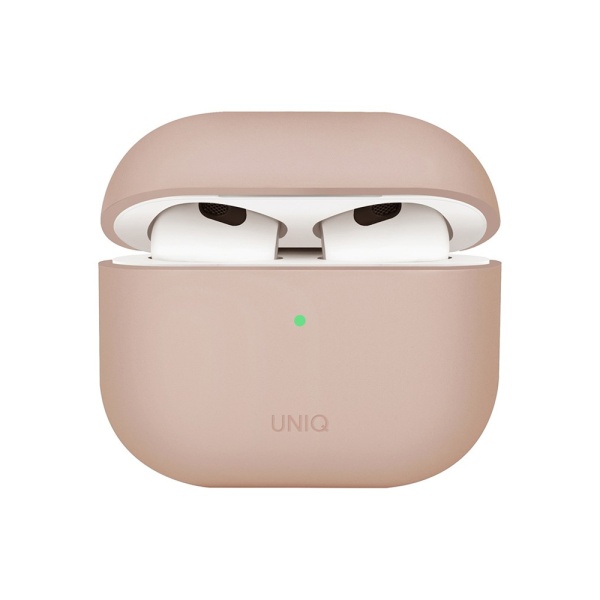 Чехол UNIQ Lino для AirPods 4, силикон. Цвет: розовый