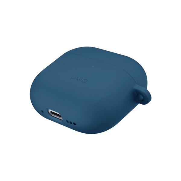 Чехол UNIQ NEXO для AirPods 4, силикон с карабином и заушинами. Цвет: синий