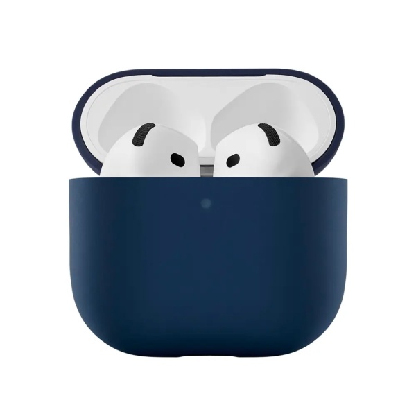 Чехол усиленный uBear Touch Pro для AirPods 4, силикон. Цвет: темно-синий