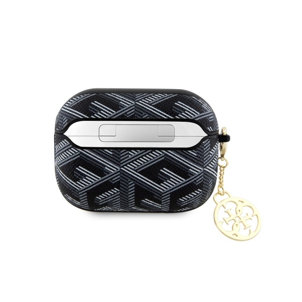 Чехол Guess PU leather G CUBE with metal logo and Charm для AirPods Pro 2. Цвет: черный