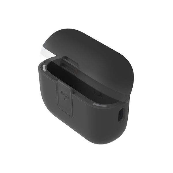 Чехол UNIQ CLYDE Lock case для AirPods Pro 2, силикон с карабином. Цвет: черный