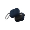 Чехол UNIQ CLYDE Lock case для AirPods Pro 2, силикон с карабином. Цвет: синий/темно-серый