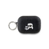 Чехол Lagerfeld NFT Metal Head Karl&Choupette для Airpods Pro 2 силиконовый с кольцом. Цвет: черный