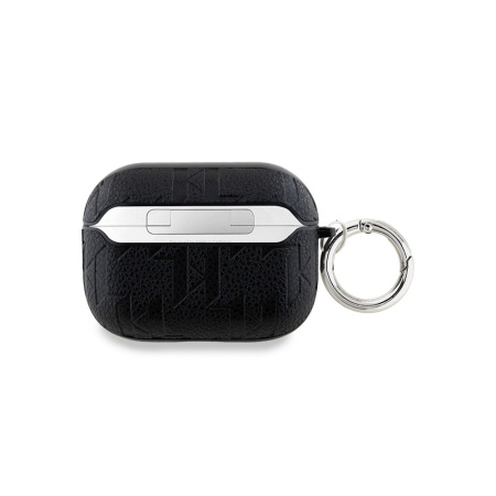 Чехол Lagerfeld NFT Metal Head Karl&Choupette для Airpods Pro 2 силиконовый с кольцом. Цвет: черный