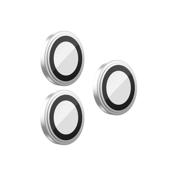 Защитное стекло BlueO Camera lens Armor metal д/камеры iPhone 14 Pro (3 шт.). Цвет: серебристый
