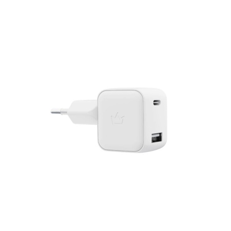 Сетевое зарядное устройство VLP G-Charge 20Вт, USB-C+USB-A, PD, QC. Цвет: белый