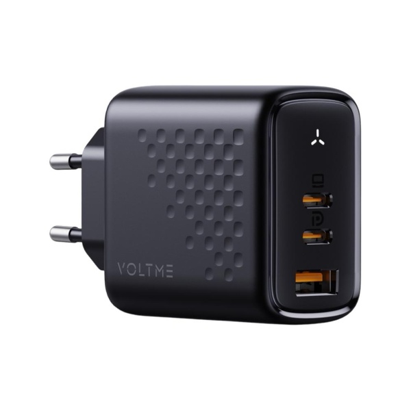 Сетевое зарядное устройство VOLTME Revo 67CCA GaN,1xUSB-A, 2xUSB-C, PD 3.0, 67W. Цвет: черный