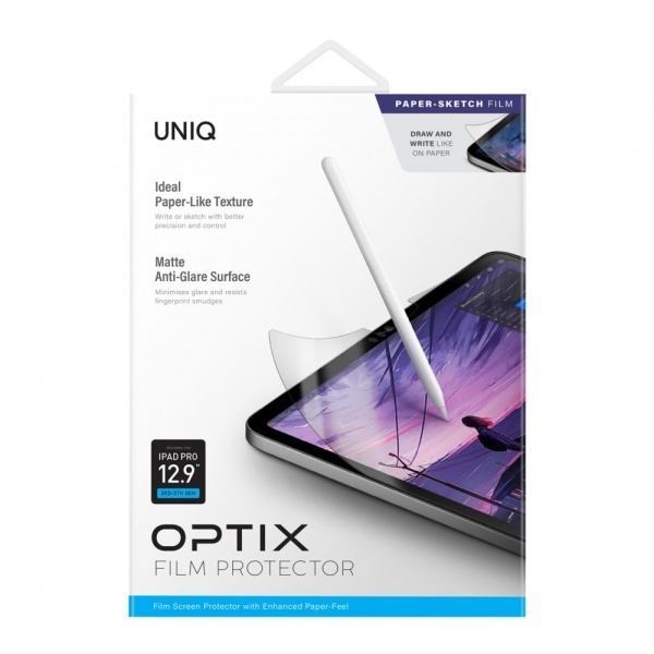 Защитное стекло Uniq OPTIX для Apple iPad Pro 12.9", Paper-Sketch film