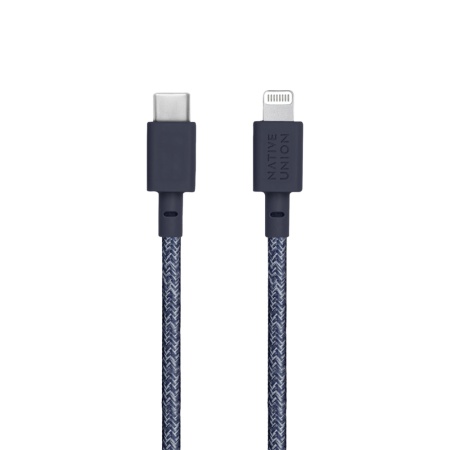 Кабель Native Union Lightning — USB-C, 1.2м. Цвет: индиго
