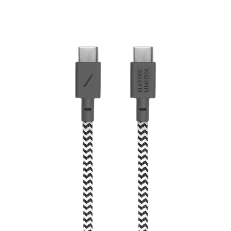 Кабель Native Union USB-C — USB-C, 60W, 1.2 м. Цвет: "Зебра"