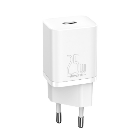 Адаптер питания Baseus Super Si Quick Charger 1C 25 Вт + кабель Type-C - Type-C 1м. Цвет: белый