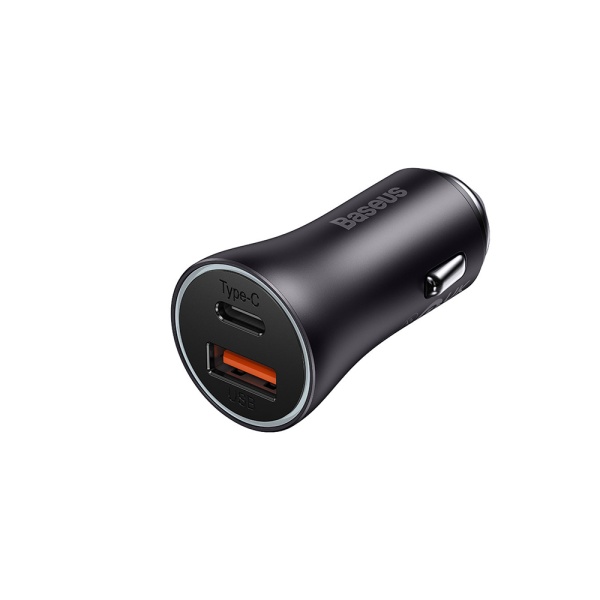 Автомобильное ЗУ Baseus Golden Contactor Max Dual Fast Car Charger, 60 Вт. Цвет: тёмно-серый