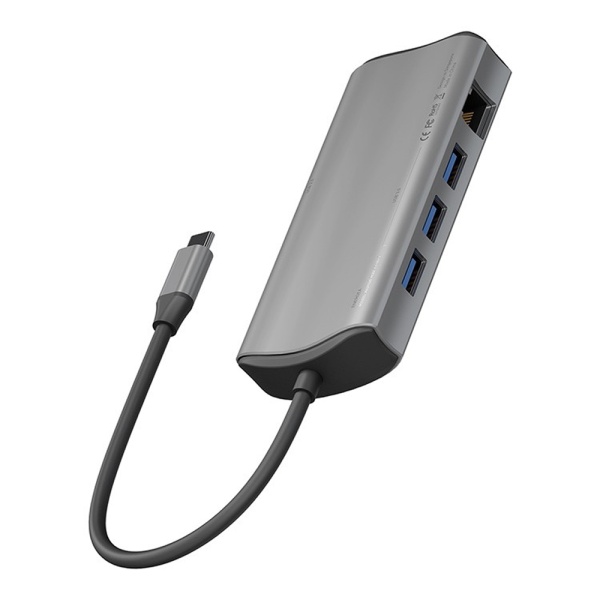 USB-хаб EnergEA AluHUB Max 11-in-1 Superspeed Aluminium USB-C 100W. Цвет: серый