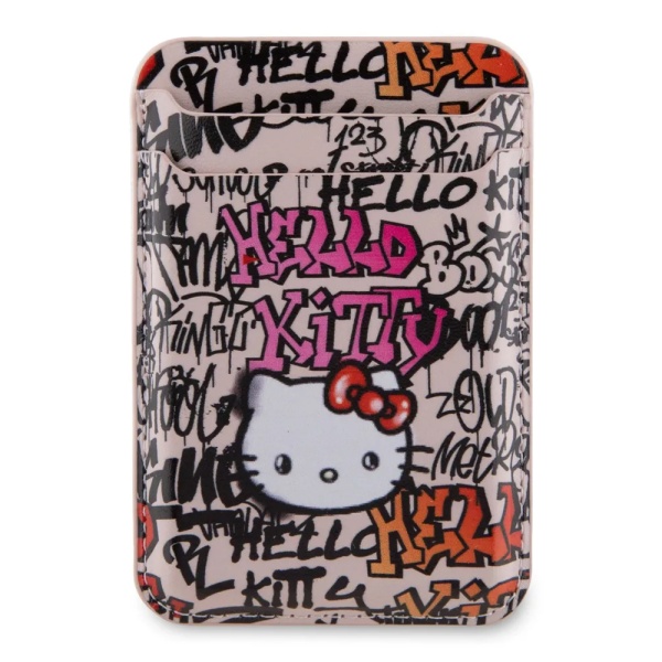 Магнитный бумажник Hello Kitty Cardslot MagSafe PU leather Graffiti Tags. Цвет: розовый