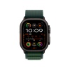 Apple Watch Ultra 2 (2024), "Черный титановый", 49мм, ремешок "Альпийская петля" зеленого цвета