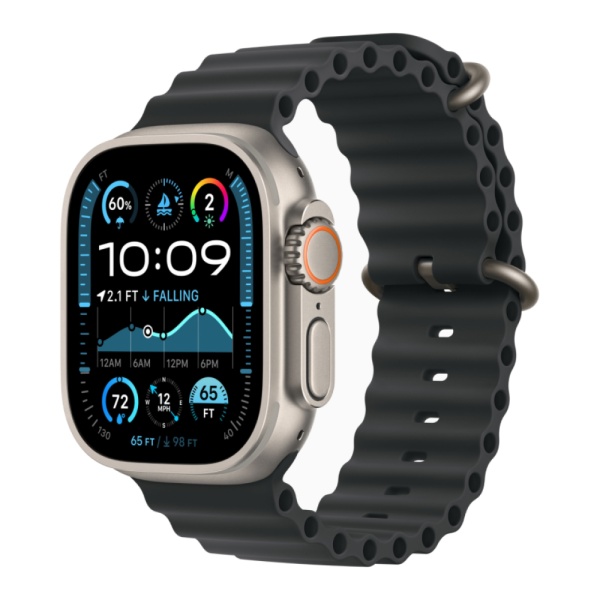 Apple Watch Ultra 2 (2024), "Черный титановый", 49мм, "океанический" ремешок