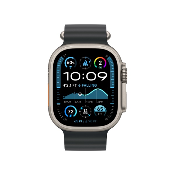Apple Watch Ultra 2 (2024), "Черный титановый", 49мм, "океанический" ремешок