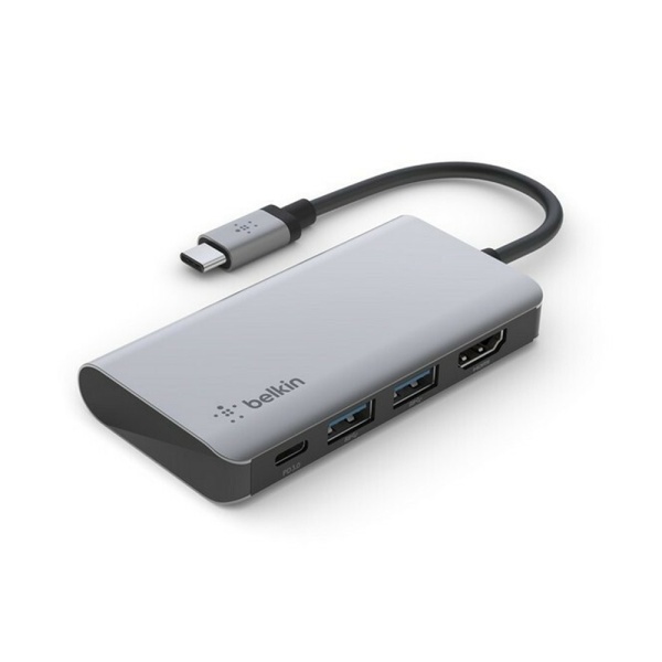 USB-хаб Belkin Connect USB-C 4-in-1 Multiport Adapter. Цвет: серый