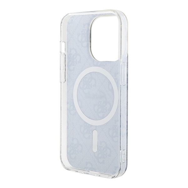 Чехол Guess PC/TPU 4G Hard MagSafe для iPhone 15 Pro Max. Цвет: синий/золотой