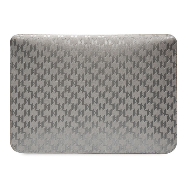 Чехол Lagerfeld  Saffiano Sleeve Monogram NFT Choupette для ноутбуков 16". Цвет: серебристый
