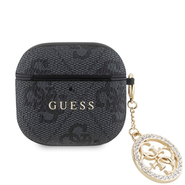 Чехол Lagerfeld PU Saffiano Monogram with ring NFT Metal Head Choupette для AirPods 4. Цвет: черный