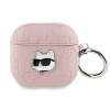 Чехол Lagerfeld PU Saffiano Monogram with ring NFT Metal Head Choupette для AirPods 4. Цвет: розовый
