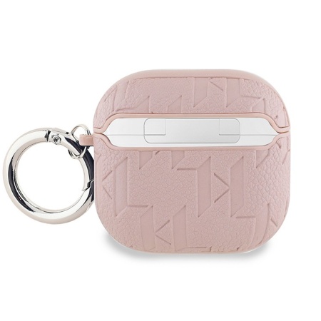 Чехол Lagerfeld PU Saffiano Monogram with ring NFT Metal Head Choupette для AirPods 4. Цвет: розовый