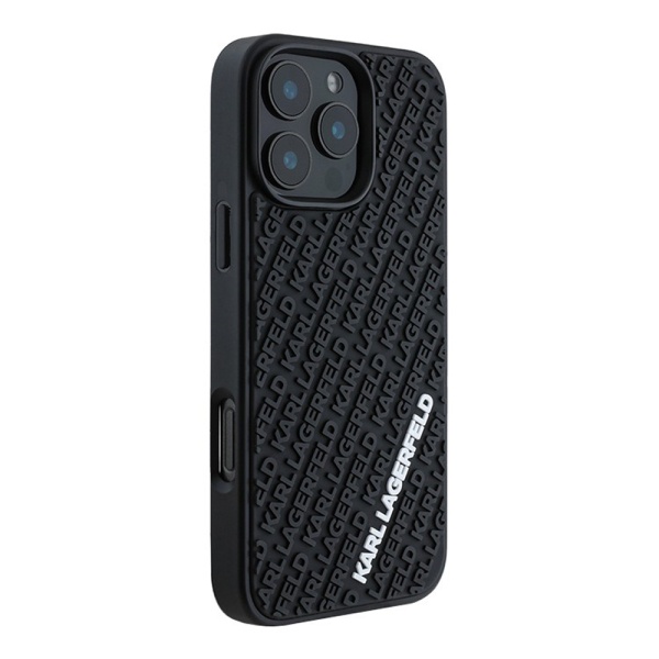 Чехол Lagerfeld 3D Rubber Multi Logo для iPhone 16 Pro Max. Цвет: черный