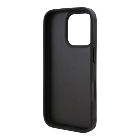 Чехол Lagerfeld GripStand PU Saffiano NFT Choupette metal для iPhone 16 Pro Max. Цвет: черный
