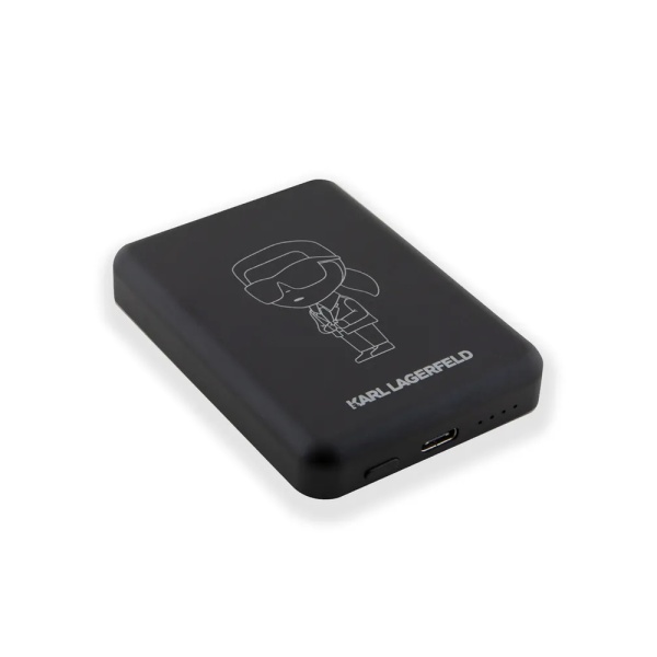 Внешний аккумулятор Lagerfeld NFT Iconic Karl Outlines MagSafe, 5000mAh. Цвет: черный