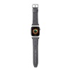 Ремешок кожаный Lagerfeld Leather Saffiano Monogram для Apple Watch 42/44/45/49мм. Цвет: серебристый