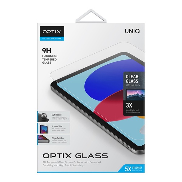 Защитное стекло Uniq OPTIX для Apple iPad 11 (2025)/iPad 10.9 (2022), прозрачное