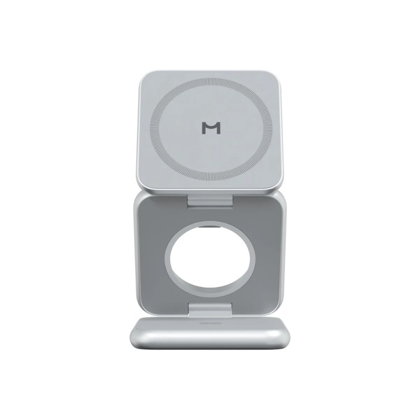 Беспроводное з/у Magssory Fold Pro 3 в 1 с Magsafe. Цвет: серебро