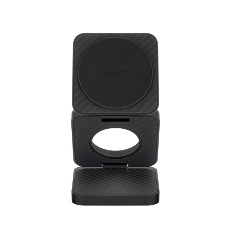 Беспроводное зарядное устройство uBear Balance Supreme 3 в 1 стандарта Qi, MagSafe, 30W. Цвет:чёрный