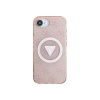 Чехол Guess PC/TPU 4G Glitter Triangle logo для iPhone 16e/17e. Цвет: розовый