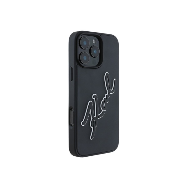 Чехол Lagerfeld 3D Rubber Bicolor Signature для iPhone 16 Pro Max. Цвет: черный