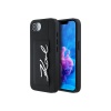 Чехол Lagerfeld Cardslot PU Grained leather Metal Signature для iPhone 16e/17e. Цвет: черный