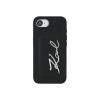 Чехол Lagerfeld Cardslot PU Grained leather Metal Signature для iPhone 16e/17e. Цвет: черный