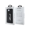 Чехол Lagerfeld Cardslot PU Grained leather Metal Signature для iPhone 16e/17e. Цвет: черный