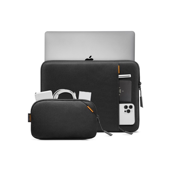 Чехол + органайзер Tomtoc Defender-A13 Laptop Sleeve Kit для ноутбуков 13"/14". Цвет: черный