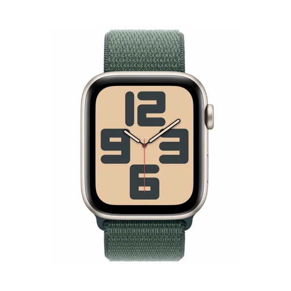 Apple Watch SE (2024), 44мм, корпус из алюминия цвета "Сияющая звезда", Спортивная петля