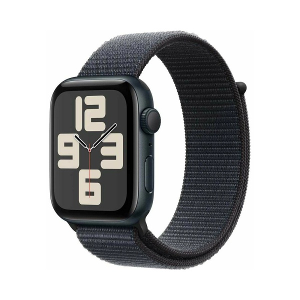Apple Watch SE (2024), 44мм, корпус из алюминия цвета "Тёмная ночь", Спортивная петля